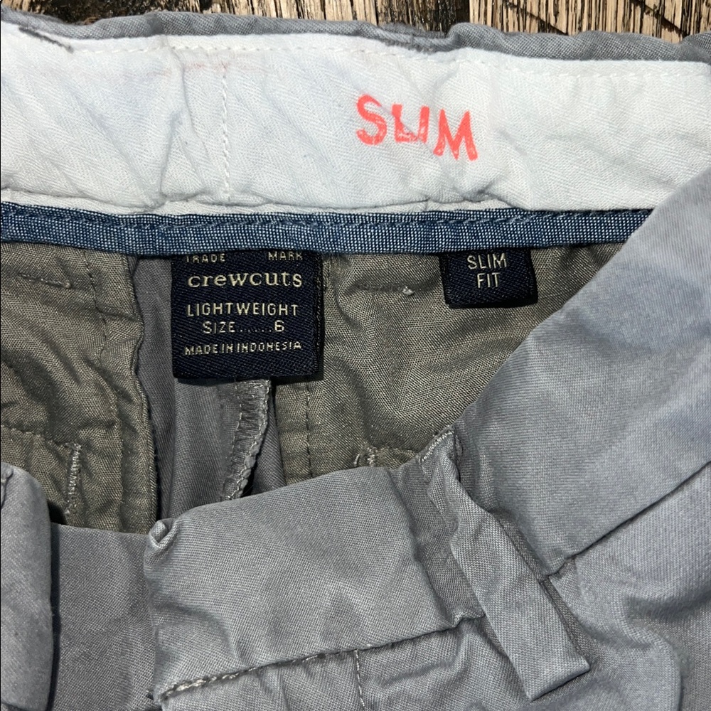 J. Crew Crewcuts slim fit lightweight grey chino pants | 6T - Picture 2 of 6